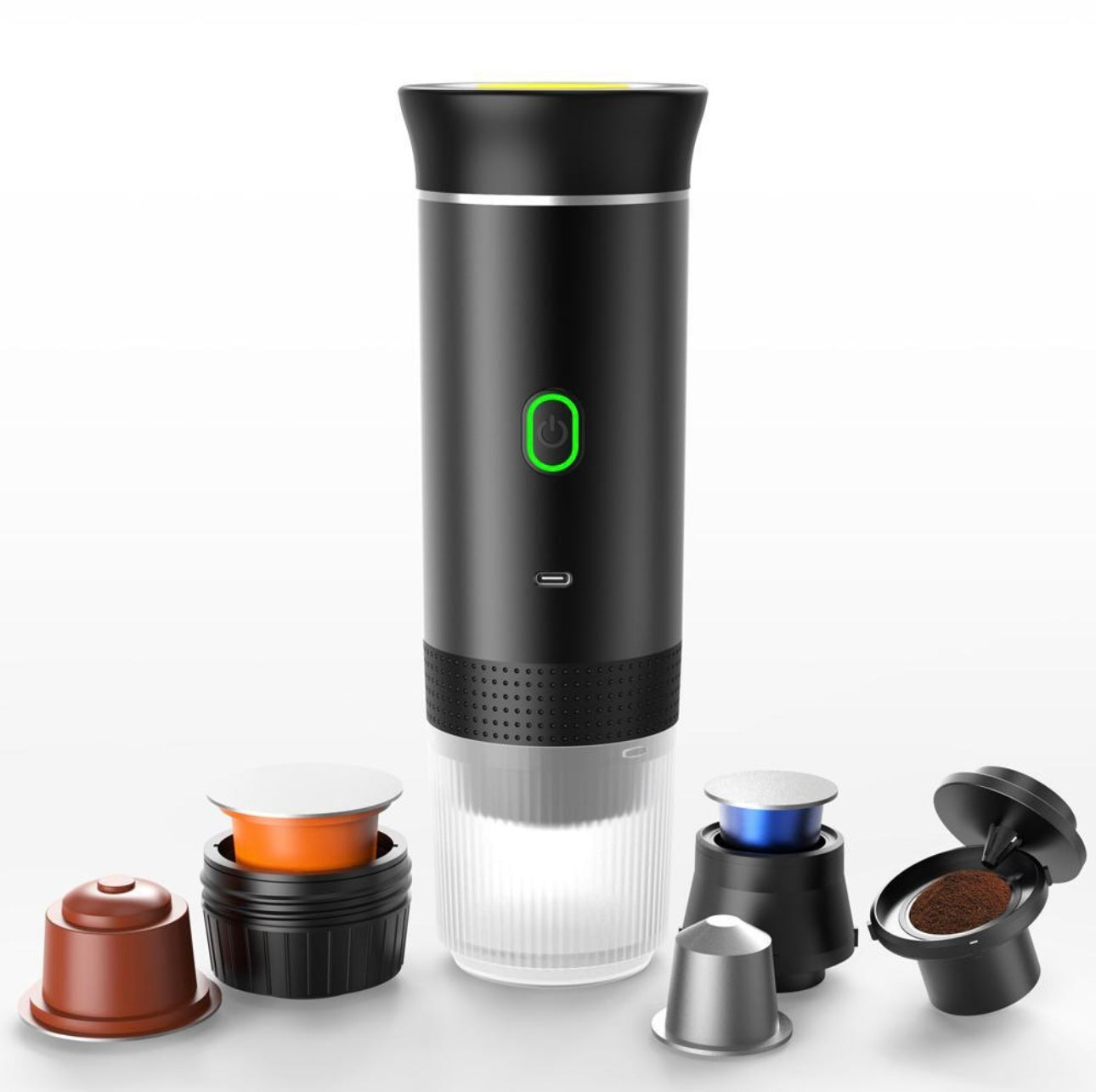 Brew&Go: Portable 3‑in‑1 Espresso Maker (Pods, Ground, Capsules)