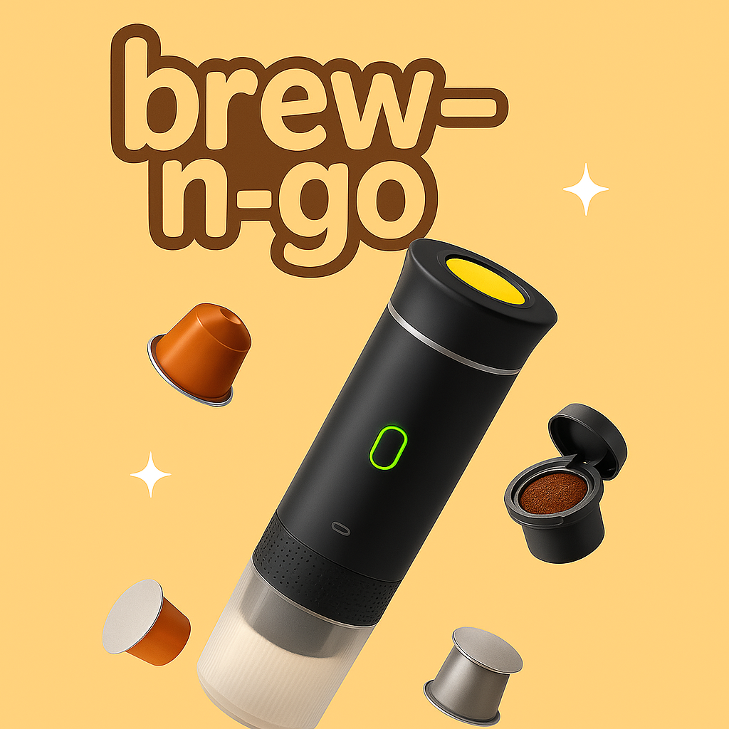 Brew&Go: Portable 3‑in‑1 Espresso Maker (Pods, Ground, Capsules)
